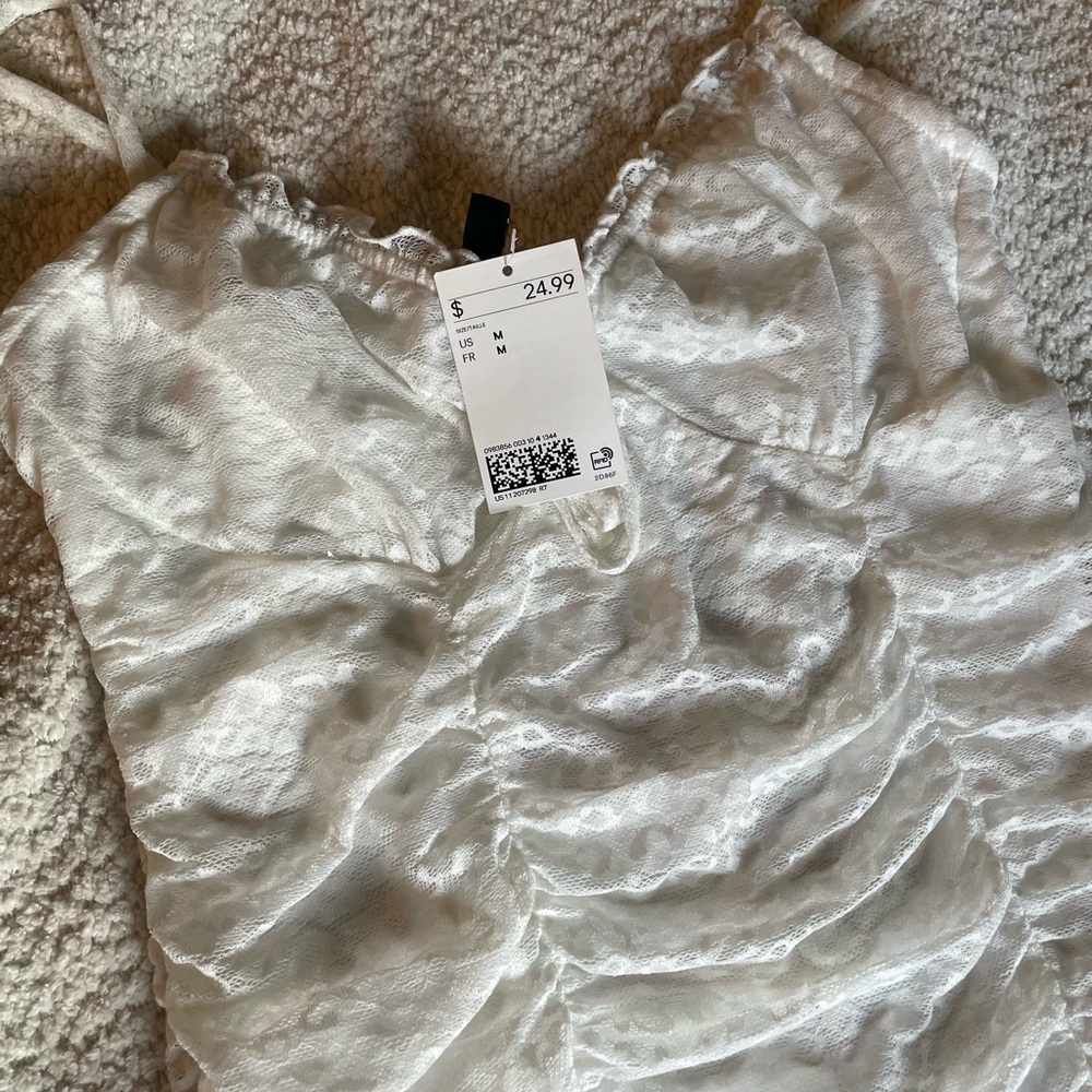 H&M White Ruched Dress - Picture 2 of 3